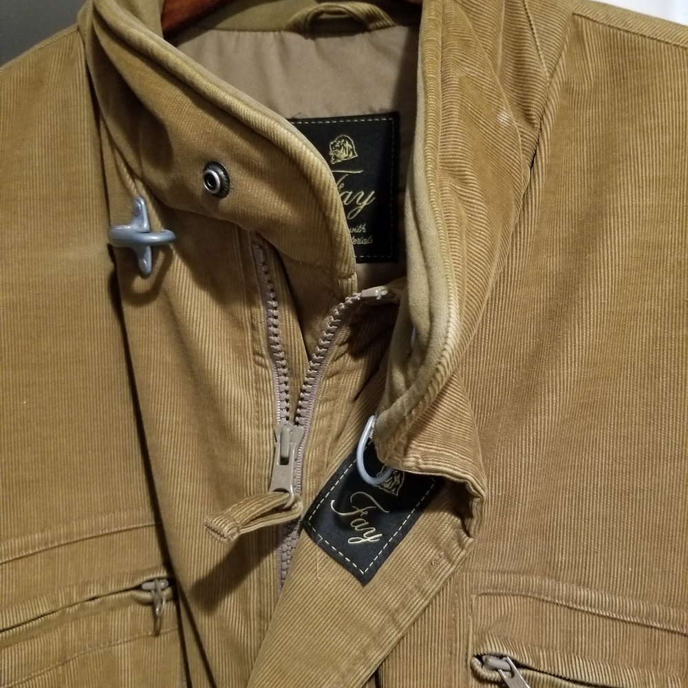 Fay brown corduroy size large jacket winter coat